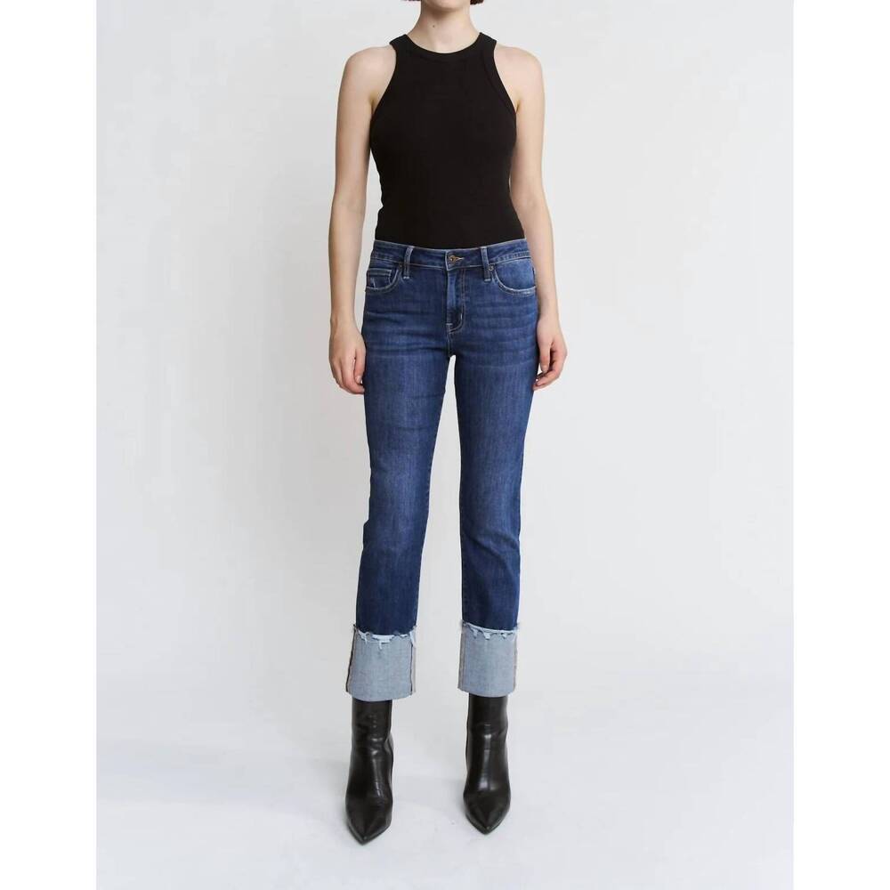 NEW MICA DENIM free spirited cuffed denim jeans in blue